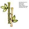 Yousheng Elegant Bamboo Shape Brooch Shining Rhinestones Inlaid Plant Pin Creative Hat Shawl Scarf Badge Coat Outfit Accessories