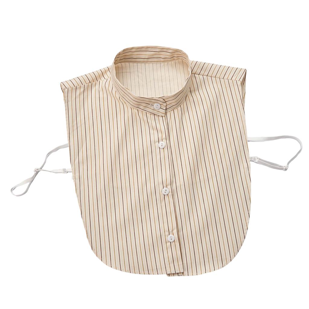 Women's Detachable False Collar Insert Elegant Striped Lapel Faux Half Shirt Blouse Collar Top for Sweater and Dresses