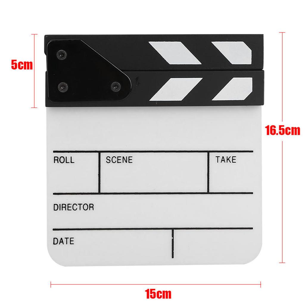 Mini Acrylic Director Scene Clapperboard TV Movie Action Board Film Cut Prop with Pen