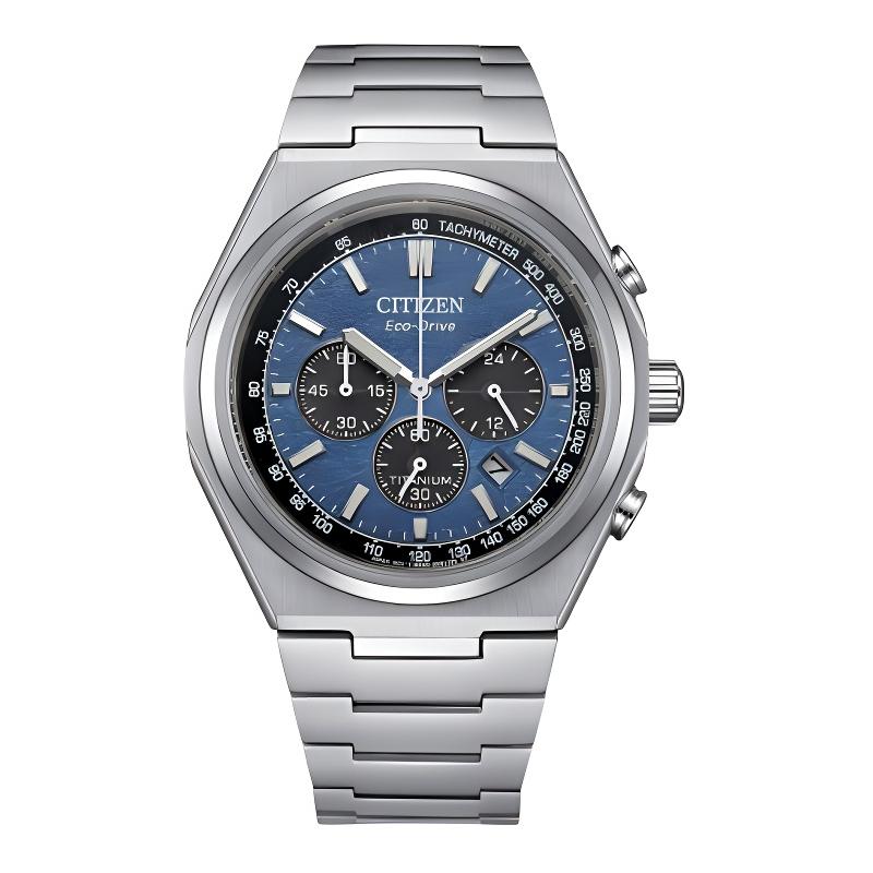 

CITIZEN Eco-Drive Series Waterproof 100 Meters Fashion Style Solar Quartz Titanium Strap 42.5mm Men s Watch Blue Dial CA4610-85L синій