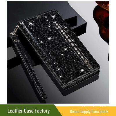 Xiaomi 13/12 Glitter Zipper Flip Leather Case + Redmi Note 12 Solid Color Mobile Phone Case