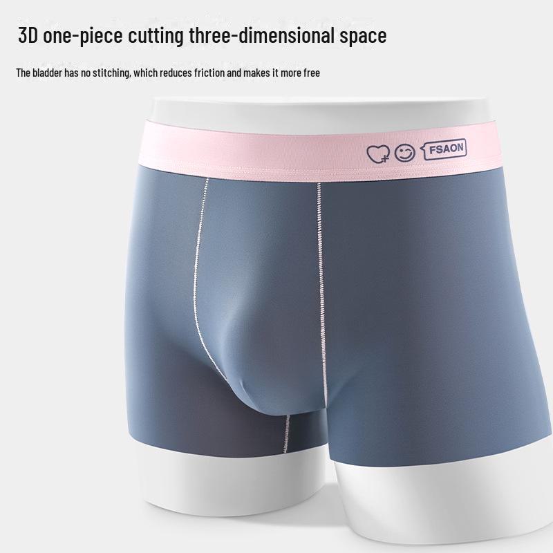 Men's Antibacterial Breathable Seamless Boxer Briefs - Large Size Summer Underwear for Teens