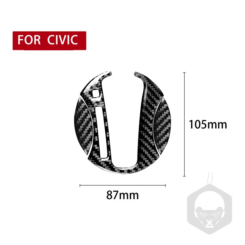 3pcs Carbon Fiber Car Interior Automatic Gear Shift Panel Cover Gearbox Trim Frame Sticker For Honda Civic 8th Gen 2006-2011