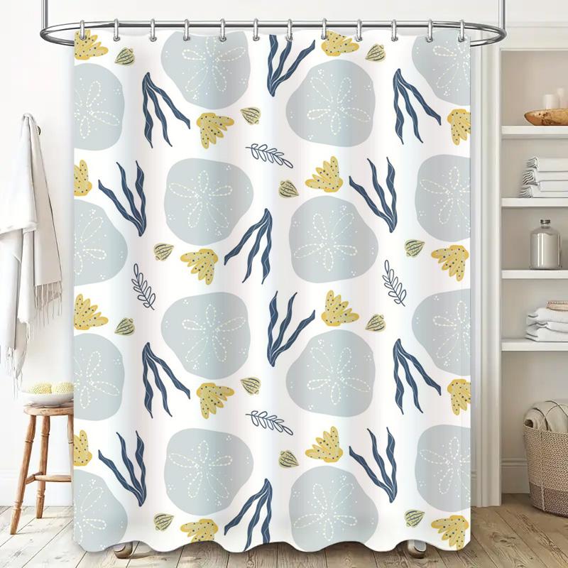 Ocean Oasis: Coastal Sand Dollar and Coral Shower Curtain for a Fresh and Nature-Inspired Bathroom Décor