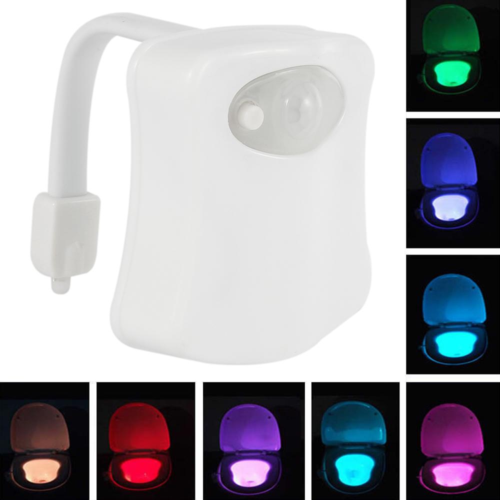 Toilet Night Lights 16-Color Changing Inside Toilet Glow Lamp LED Nightlight Motion Sensor Activated Bathroom Decoration