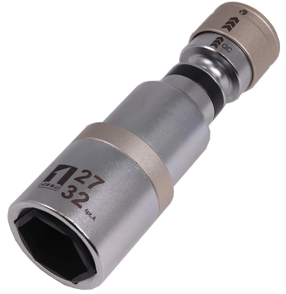 Ichinen Access MUST TOOL Socket QC Swivel IM-4W2732IUN-6K Socket, Double, 27/32, Hexagon, 19853, 12.7mm (4-minute) Drive, In-Slide