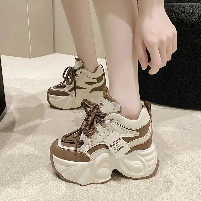 

Men Women Winter Spring Autumn Casual Shoes New Casual White thick soled sponge cake item interior height increasing dad 37
