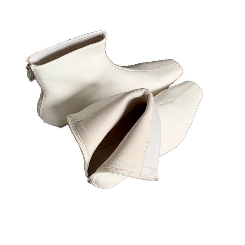 European station temperament thick heel thin short boots women's 2025 autumn and winter versatile Martin boots French small square head small a