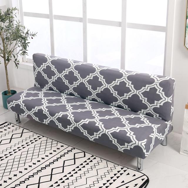 Black Geometric Folding Sofa Bed Case Living Sofa Cases Elastic Spandex Stretchdouble Seat Case Slipcovers For Living Room Area Geometric Print