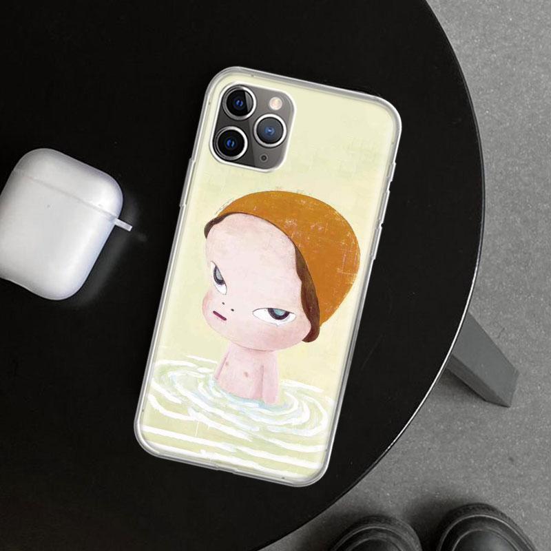 Y-Yoshitomo Nara Telefoonhoesje Cover voor iPhone 11 12 13 Mini 14 15 Plus 16 Pro Max 17 Air 7 8 + SE Kunst Gepersonaliseerde Fundas 11 12 13