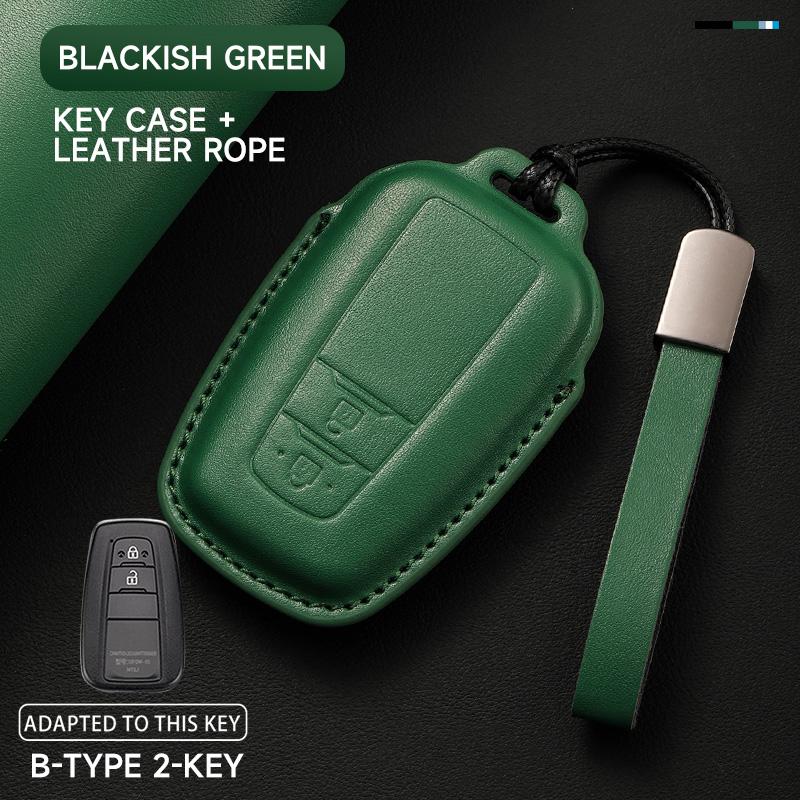 Genuine Leather Car Key Case Cover Key Bag For 7HES Crown Hilux Prius Camry Corolla CHR C-HR RAV4 Land Protect Set Accessories HGL3