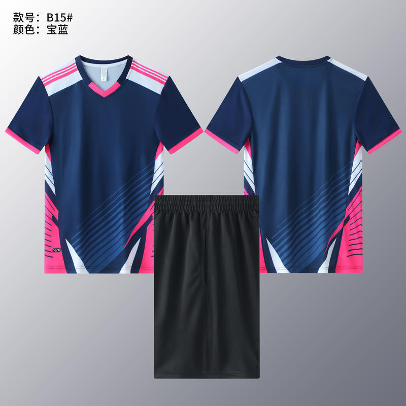 New volleyball jersey suit Men s and women s same short-sleeved volleyball tennis table tennis jersey Team competition training sportswear S