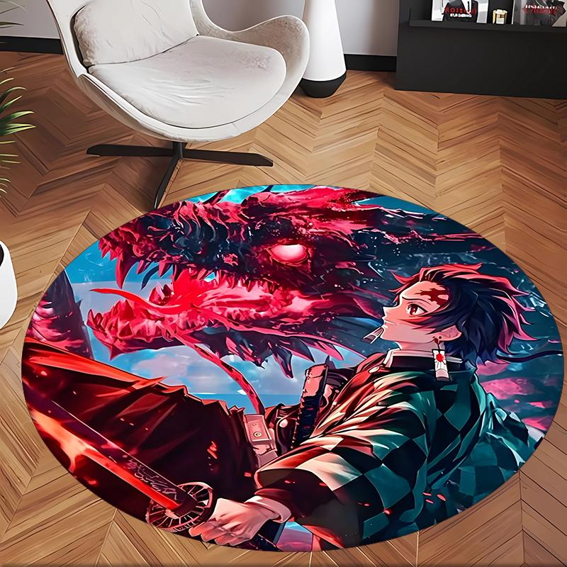 Uccisore di demoni (1) Tappeto Rotondo per Ufficio Tappeto Decorativo per Pavimento per Ufficio Camera da Letto Soggiorno e Spazio Domestico