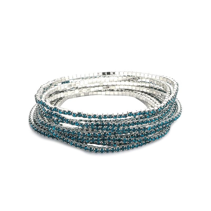 5pcs Fashion Crystal Rhinestone Stretch Bracelet For Women Elastic Wristband Wedding Bracelets Daily Female Zircon Accessories