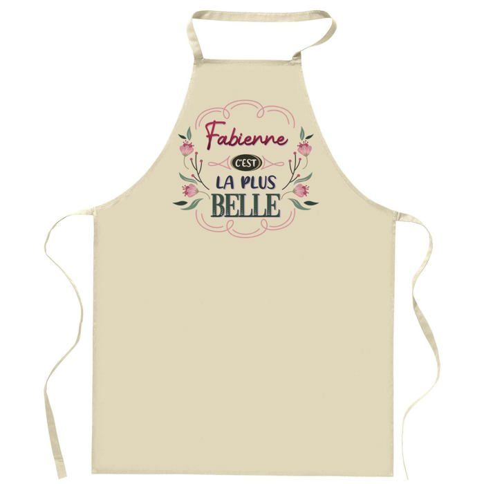 Tablier de cuisine - Fabienne la plus belle - Impression bretonne - Coton résistant - Lavable 40°C