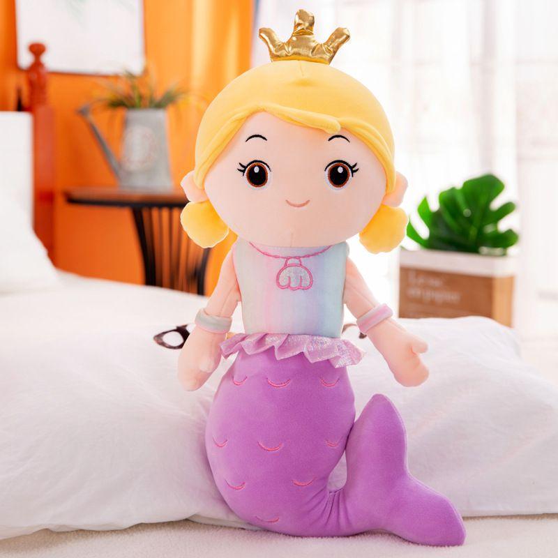 Adorable Crown Mermaid Stuffed Toy Doll Perfect For Kids Birthday Gifts And Playtime