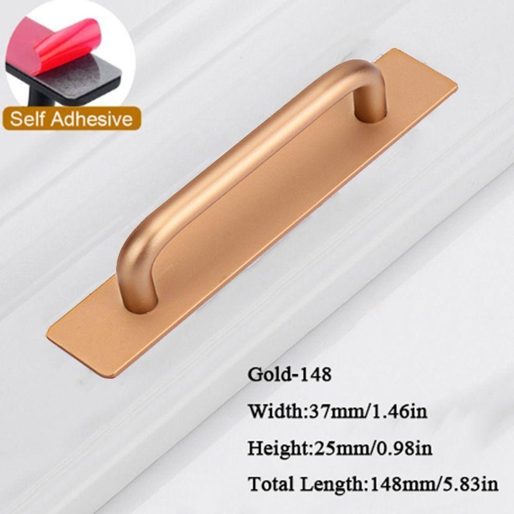 Aluminum Alloy Punch-free Door Handle Practical Waterproof Closet Knob Black/Gold/Silver Moisture-proof Window Handle Furniture
