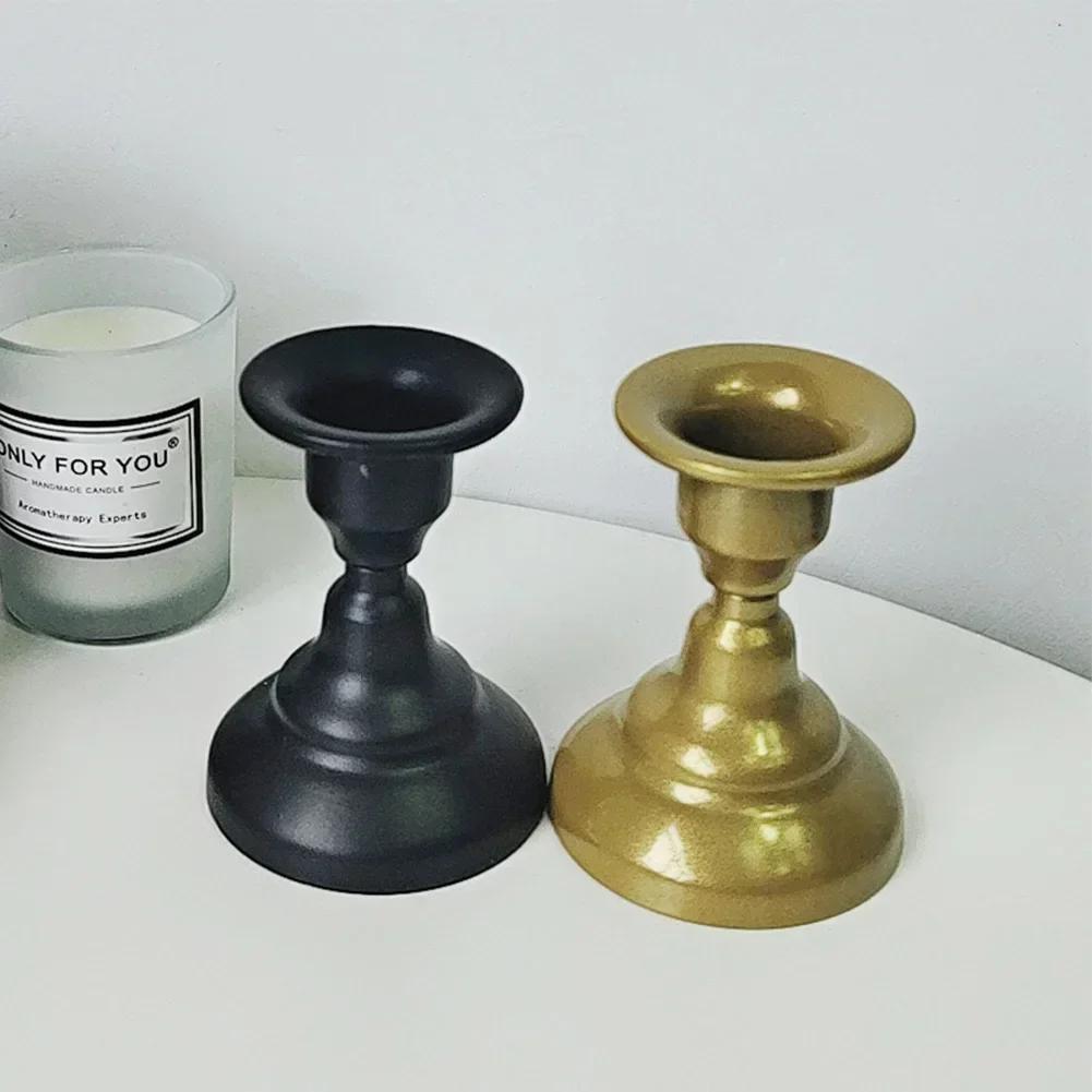 Nordic Vintage Metal Candlestick Holders Pillar Iron Art Candlestick For Wedding Party Decor Mini Retro Candle Stick Stand