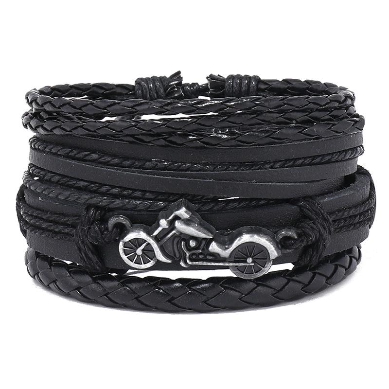 ZORCVENS Classic Hand-Woven Leather Bracelet Multilayer Men Bracelets Punk Beads Bangle for Friend Charm Jewelry Gifts