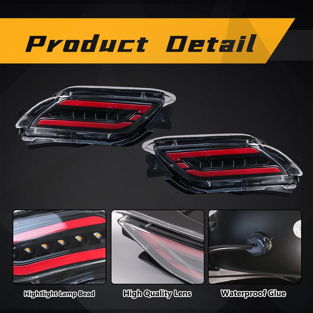 LED Rear Bumper Reflector Light For Toyota Vios 2008 2009 2010 2011 2012 2013 Start-up Animation Warning Turn Signal Lamps 12V