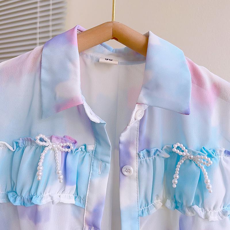 New Girls' Toddler Colorful Summer Sunscreen Shirt & Three-Piece Set TX889