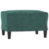 Vidaxl 3-Seater Sofa with Footstool, Dark Green, 180 Cm, Velvet