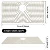 Silicone Sink Mat AntiSlip Drainage Mat Sink Bottom Protective Pad with Drain Hole for Kitchen Bathroom Washbasin Sink Drain Pad