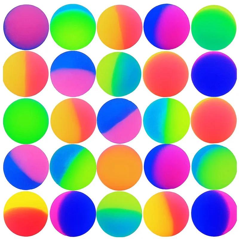 Fun High Bounce Toy Balls Kids Gift Party Favor Decoration Kids Bouncing Ball Pattern  Two-Color Bounce Ball Birthday Gift