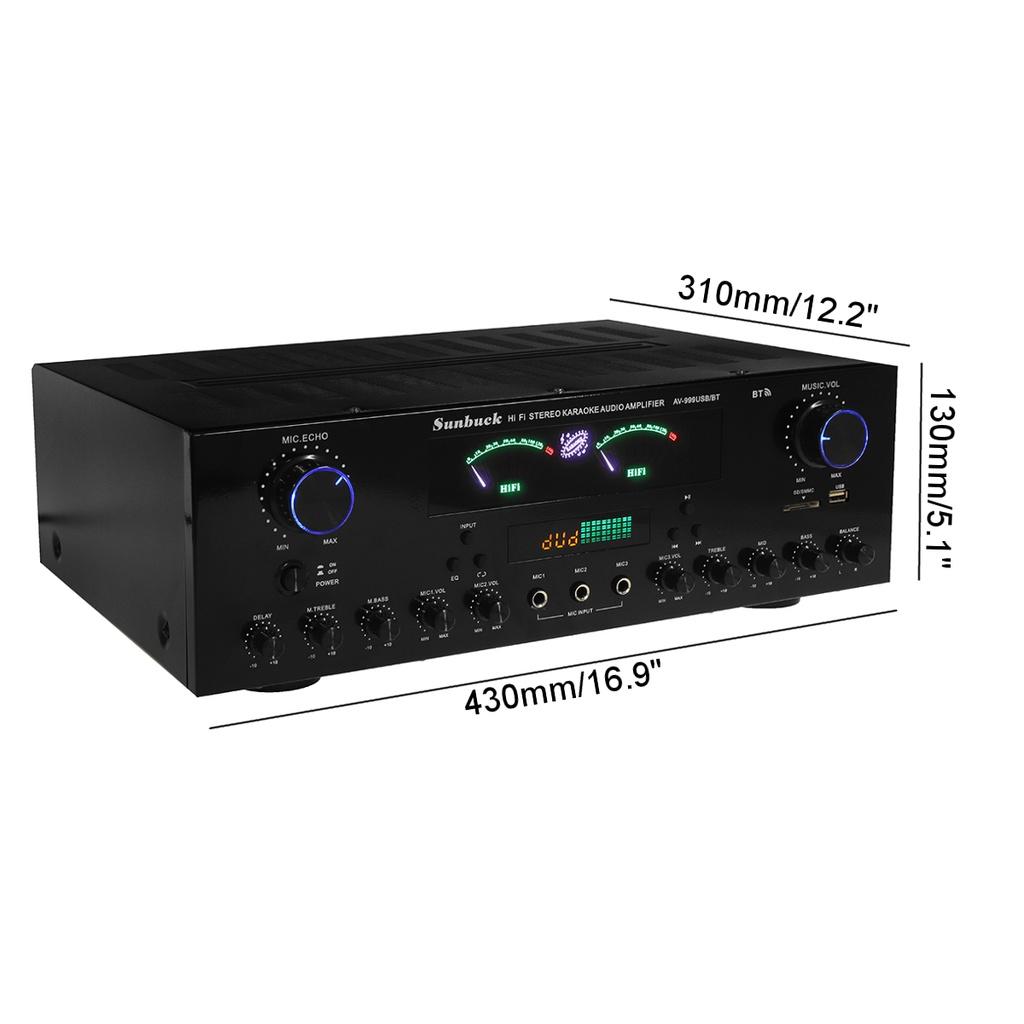 3000 W 7-Kanal-Bluetooth-Audio-Leistungsverstärker 110 V 220 V AV-Verstärker-Lautsprecher mit Fernbedienung, unterstützt FM, USB, SD-Karten