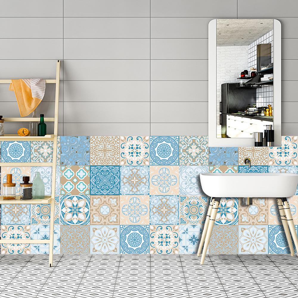 20 Adesivi Per Piastrelle PVC Impermeabili – Stile Marocchino Retrò, 20x20 Cm – Decorazione Fai-da-Te Per Cucina E Bagno