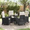 VidaXL 5-Piece Garden Dining Set with Cushions Black Poly Rattan 3380366