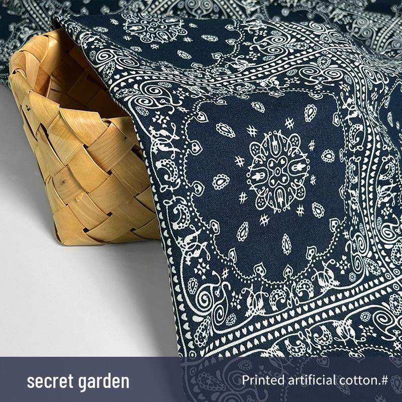 Ethnic Style Cotton Linen Fabric – Lijiang Yunnan Print for Tablecloths, Clothing, Curtains, and Bags