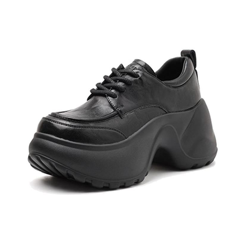 Spring and Autumn New British Style JK Small Leather Shoes Women Small Thick-soled Casual Muffin Women