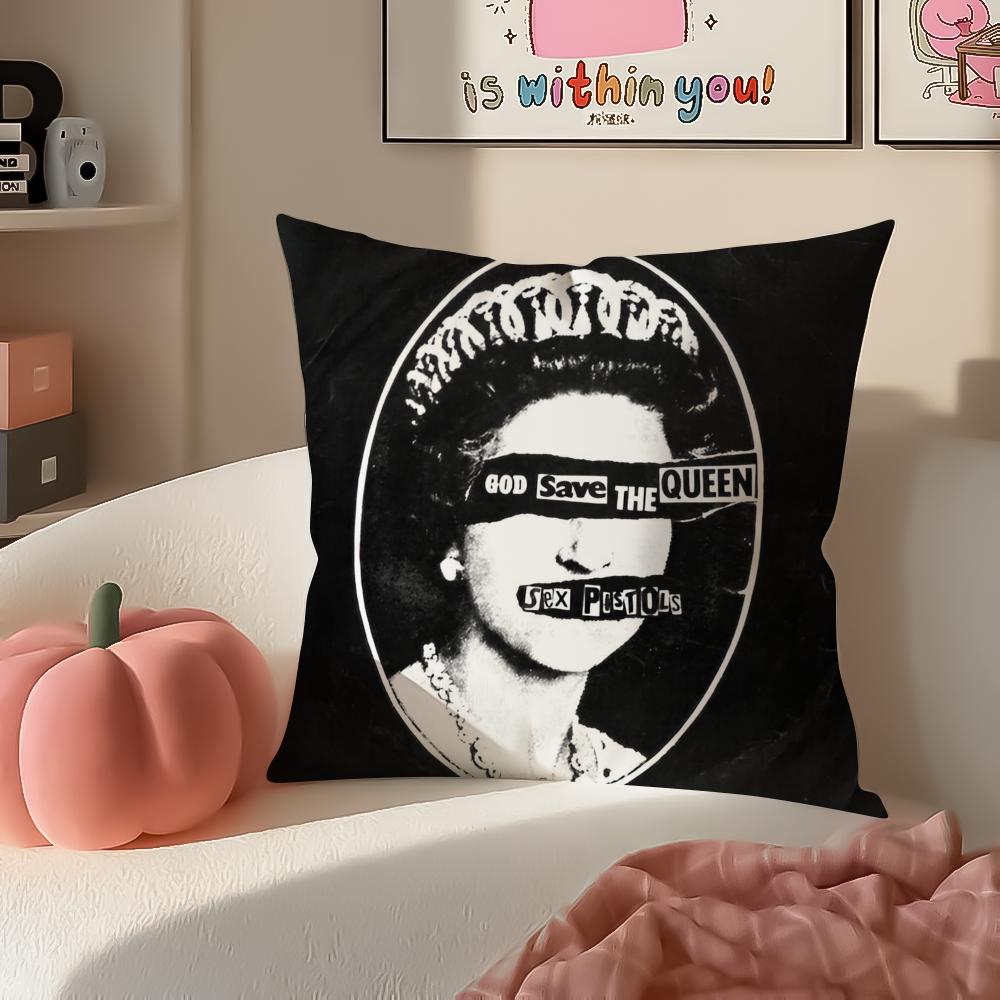Italian Fashion Brand SSave the Queen Cushion Cover Pillowcase Short Plush Invisible zipper Room Sofa Cushion Cover