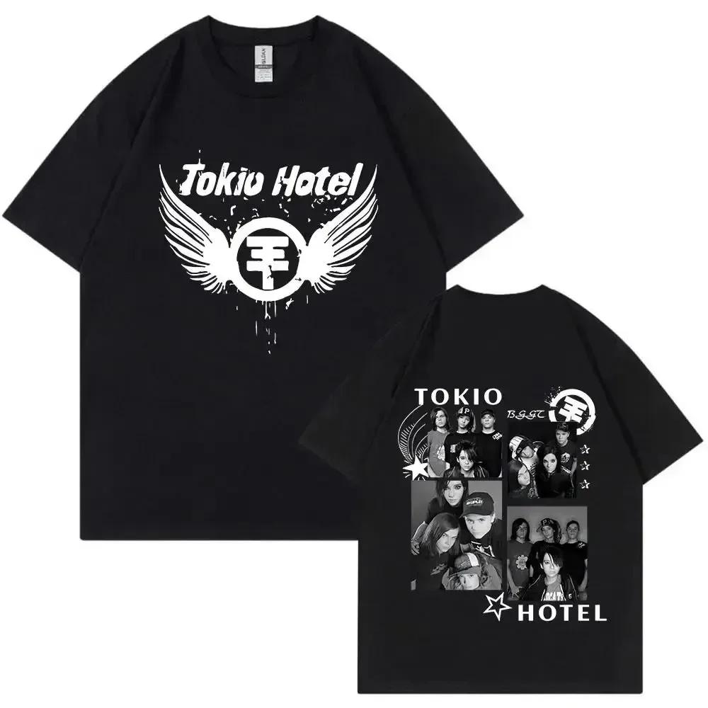 Trupa rock Tokio Hotel Kaulitz Tricou imprimat Tricou din bumbac Tricou cu mânecă scurtă Trend Bărbați Femei Hip Hop Streetwear Tricou Haine