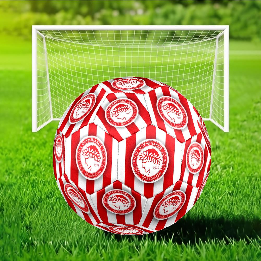 Olympiacos Fc: Red And Black Pride Soccer Ball Size 5 Soccer Ball, Machine-stitched, Durable, Suitable for Training and Matches Fan Gift