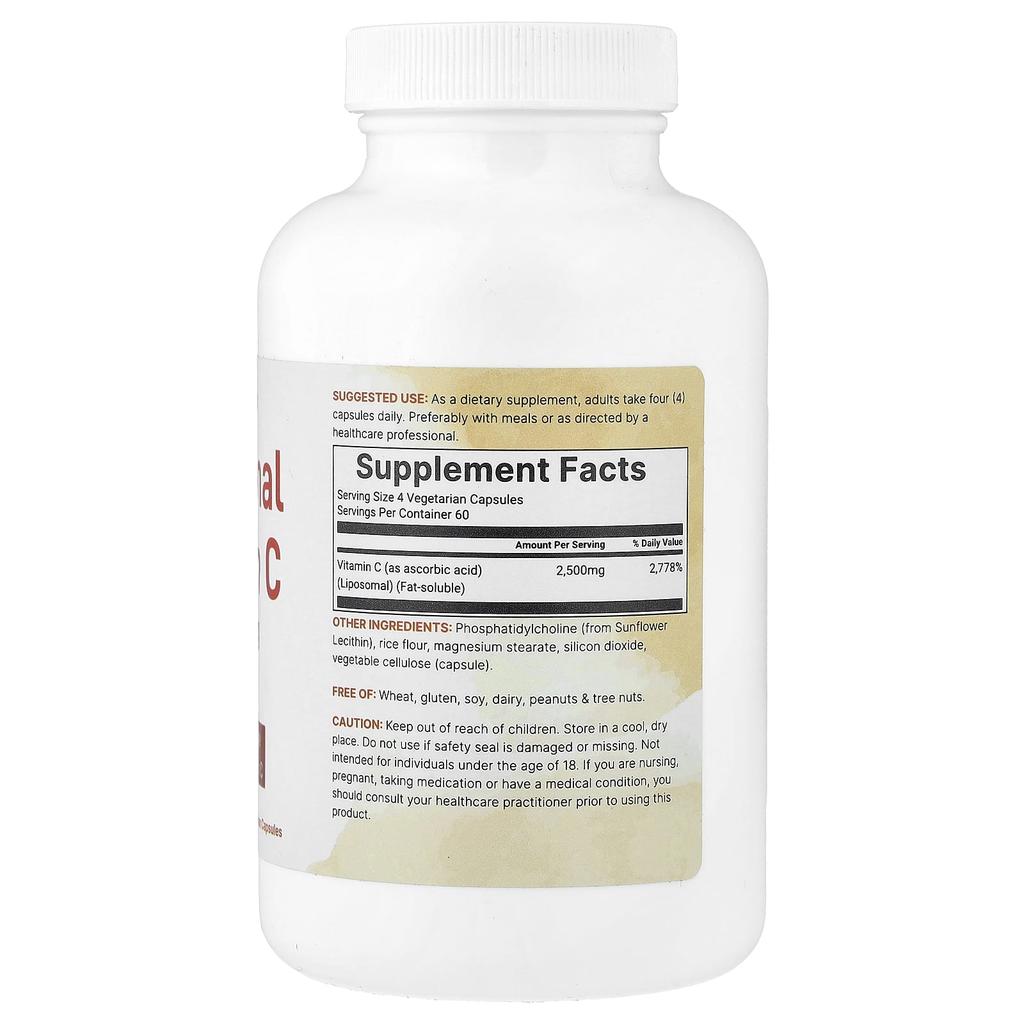 Micro Ingredients Liposomal Vitamin C, 240 Veggie Capsules (625mg Per Capsule)