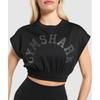Gymshark Mesh Graphic Crop Top Black B4b1l Bb2j