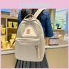Xm Letter Pattern Solid Color Backpack Casual Student Schoolbag Bag Lightweight