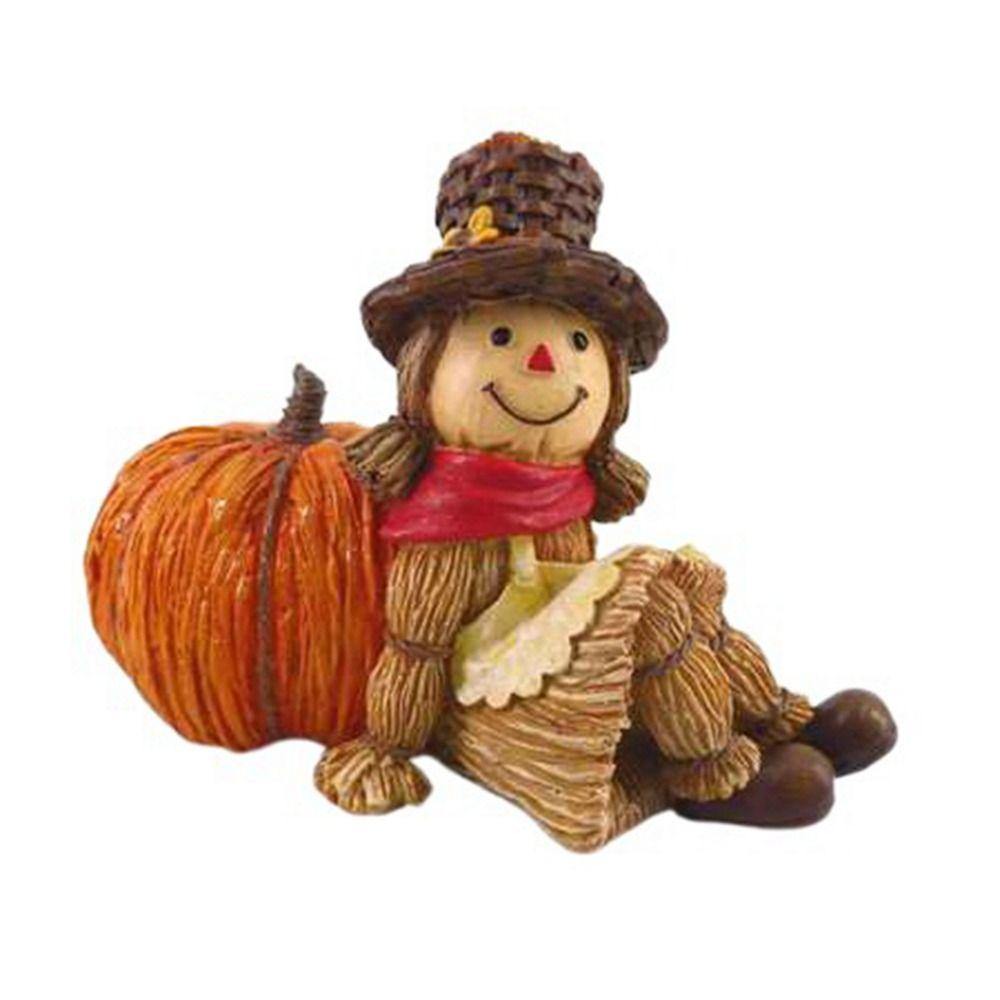 Boys And Girls Pumpkin Scarecrow Ornaments Lovely Pumpkin Statue Holiday Gifts   Christmas