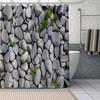 Retro Steinmauer Print Duschvorhänge Waschbarer Polyesterstoff Für Badezimmer Vorhang Badewannen Bildschirm Kunst Dekoration Mit Haken