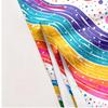 Rainbow wave line design polyester microfiber beach towel is highly absorbent, suitable for swimming and beach outings