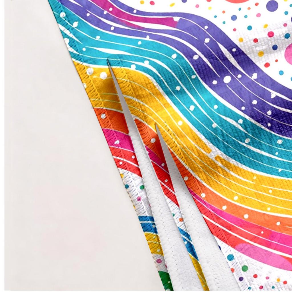 Rainbow wave line design polyester microfiber beach towel is highly absorbent, suitable for swimming and beach outings