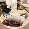 1PC Cat Sunglasses Office Round Area Rug,  Mat Suitable ForOffice, Under Office Chairs Bedroom Living Room Home Decor, Room Deco