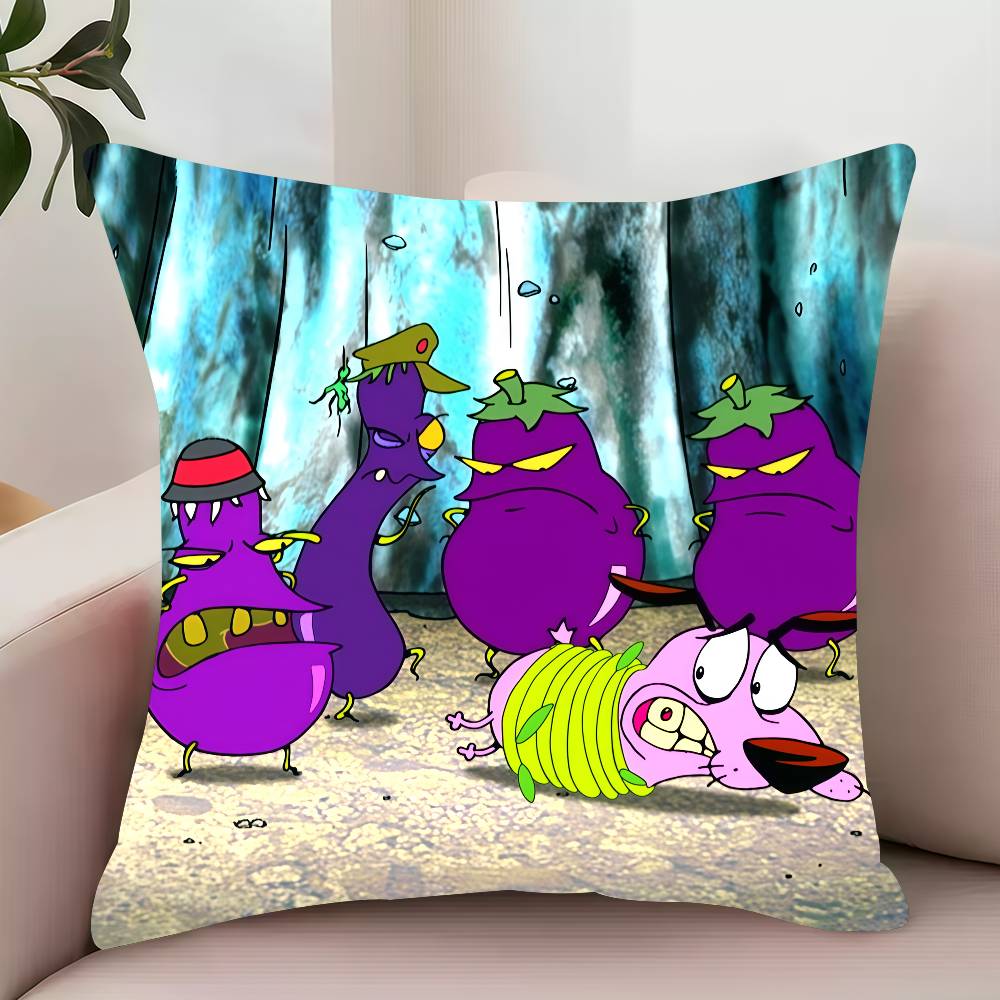

C-Courage the C-Cowardly Dog Pillow Case Decor Protective Covers Comfortable soft for Sofa Living Room Home office 12x12Inch