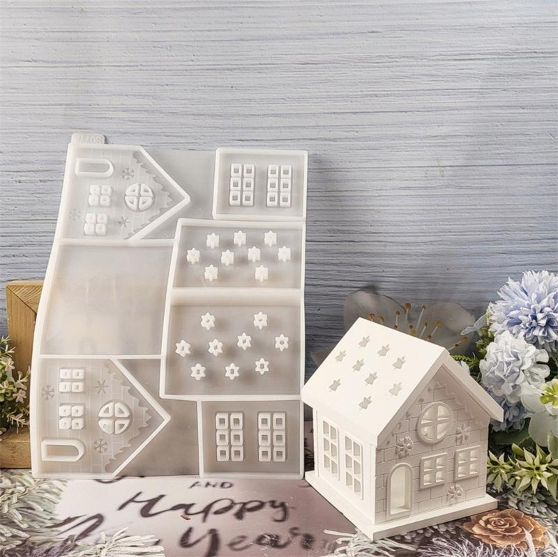 Desk Ornament Mould Flexible Silicone Mold for Miniature House Shaped Decoration Gypsum Molds Jewelry Making Supplies