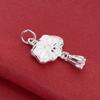 S925 Sterling Silver Lotus Leaf and Pod Tassel Charm - Chinese Style Jewelry for DIY Beading and Weaving