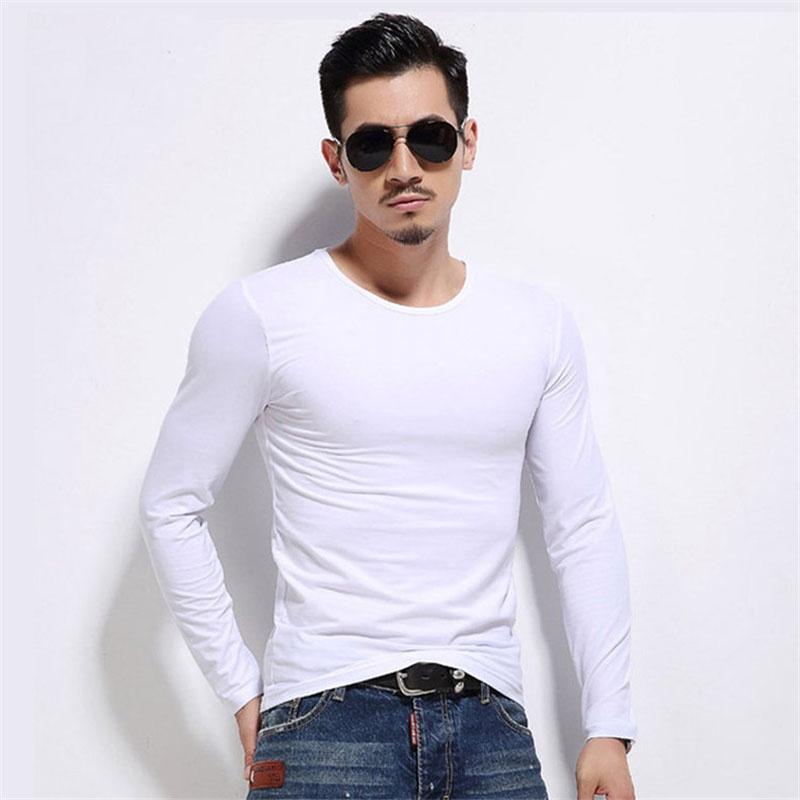 New Men's Long Sleeve Fashion Slim Fit Solid Color Sport Bottoming T-shirts Premium Quality And Superior Comfort