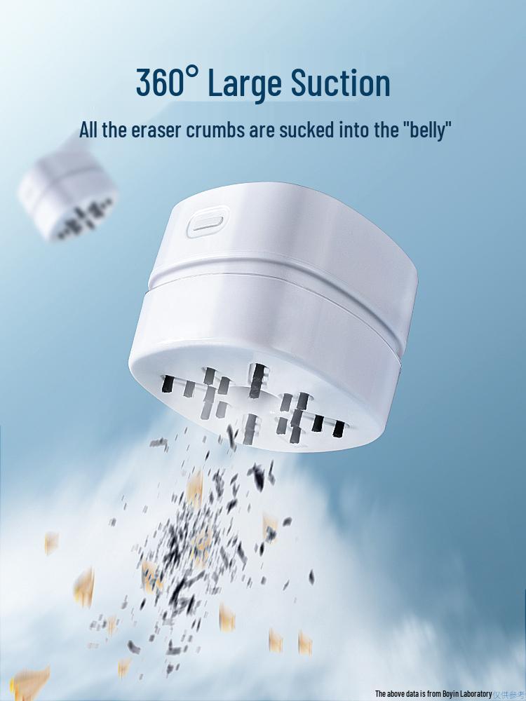 Rechargeable Desktop Vacuum Cleaner for Pencil Shavings - Large Suction, Mini Eraser for Students