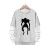 Stampa Anime Death Note Nero/Grigio S-3XL Casual Manica Lunga